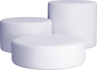 3D grey cylinder podium