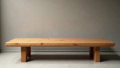 Fototapeta premium Smooth, polished wooden bench, clean lines, studio shot, contemporary, maple