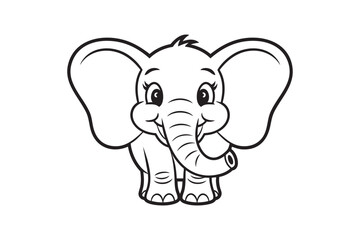 Fototapeta premium elephant cartoon coloring page