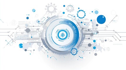 Obraz premium Abstract technology background with interconnected circles and lines. Graphic design concept for use in presentations or digital displays