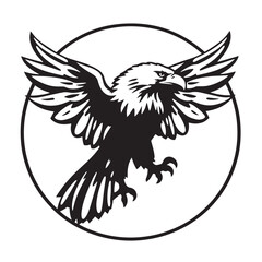 Obraz premium Eagle vibrant exciting logo vector silhouette shows power and strenght illustration design.