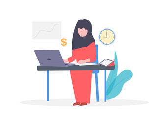 freelancing productivity and budget problems, vector illustration for web, presentation slides, print, etc