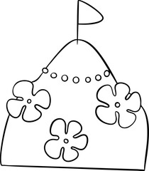 Happy Songkran Day, Buddha statue, water, flowers, hand drawn