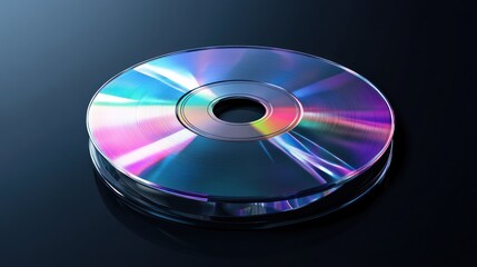 Fototapeta premium Reflective iridescent CD Rom Closeup