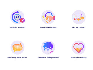 icons for why choose us, vector illustration for web, presentation slides, print, etc