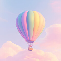 Fototapeta premium Colorful hot air balloon floating in the sky - World Tourism Day 