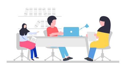 Impact of work environment, vector illustration for web, presentation slides, print, etc