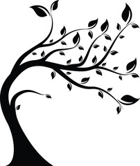 Root Of The Tree logo illustration. Vector silhouette of a tree, green forestry strong root tree logo, High detail illustration of an old olive tree, hand drawn, vector