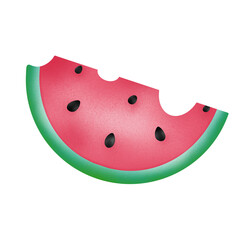 Watermelon with Bite Illustration