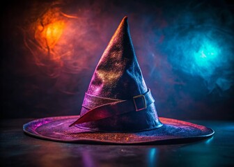 Fototapeta premium Spooky Halloween Witch Hat Low Light Photography