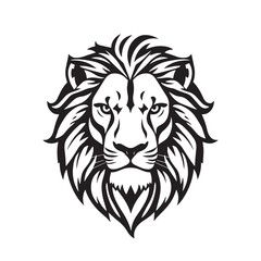 Lion head majestic logo vector silhouette shows power and strenght illustration design.