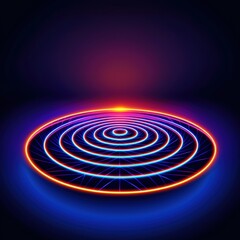 Naklejka premium Seamless glowing neon Akashic records scrolling through digital timelines, cybernetic sacred geometry pattern, refined futuristic spiritual refinement