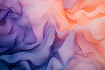 Obraz premium A dreamy, colorful abstract background featuring floating, iridescent mist. The soft, diffused gradients in pastel rose, deep sapphire, and glowing peach create a tranquil, atmospheric, and visually