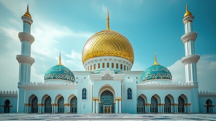 Obraz premium Majestic Sultan Omar Ali Saifuddien Mosque in Brunei