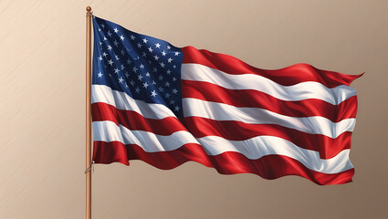 Obraz premium American Flag Waving Proudly in the Sky