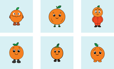 Cute mandarin cartoon vector
