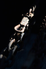 rusty chain on a metal background