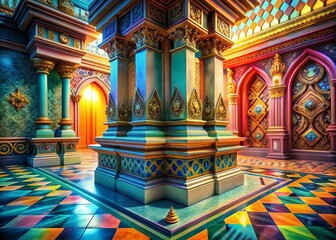 Obraz premium Surreal Corner Flooring: Intricate Crown Molding & Plinth Detail