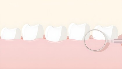 teeth check up with the help of magnifying glass 