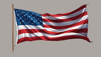 Fototapeta premium American Flag Waving Proudly in the Sky