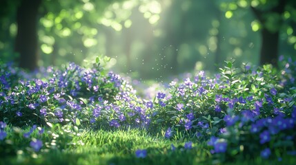 Obraz premium Low-maintenance wildflower lawn showcases vibrant self-heal blooms and lush greenery