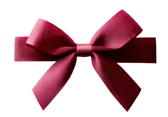 Elegant maroon ribbon bow isolated on white background isolated on transparent background PNG