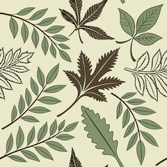 Fototapeta premium Seamless pattern Summer, Spring and Autumn leaf leaf pattern harvest pattern