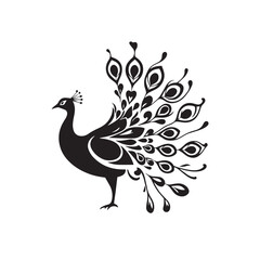 Fototapeta premium Elegant peacock vector logo symbolize beauty and grace perfect for stylish designs illustration.