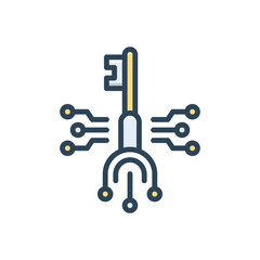 Color illustration icon for private key