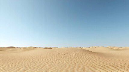 Vast Desert Landscape Under Clear Blue Sky