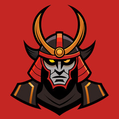 Samurai Helmet with Dragon Head – Epic Warrior Armor Vector Illustration