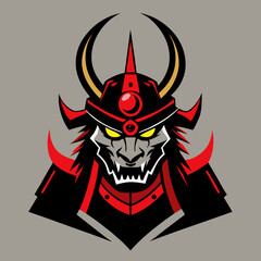 Samurai Helmet with Dragon Head – Epic Warrior Armor Vector Illustration