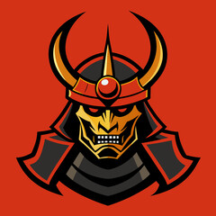 Samurai Helmet with Dragon Head – Epic Warrior Armor Vector Illustration