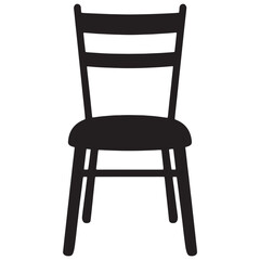 Silhouette Chair Icon Minimalist Furniture Symbol, Modern Chair Icon Sleek Silhouette Graphic.