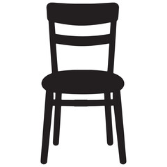 Silhouette Chair Icon Minimalist Furniture Symbol, Modern Chair Icon Sleek Silhouette Graphic.