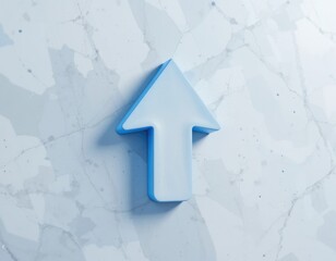 Fototapeta premium Arrow Pointing Up on Marble Background - Direction and Progress Symbol