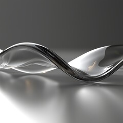 Liquid Glass Wave for Abstract Flow, Grey Background.