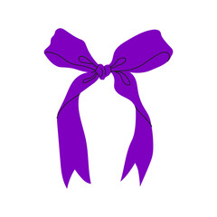 Purple ribbon tied in a bow, perfect for gifts, decorations, and crafts throughout the year