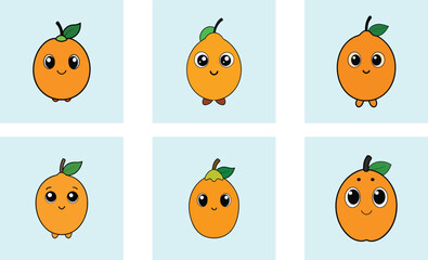 Cute loquat cartoon vector