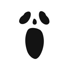 Ghost scream face silhouette 