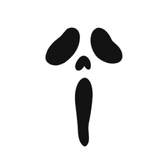Ghost scream face silhouette 