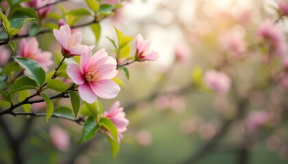 Obraz premium Soft Pink Petals Gently Floating In The Breeze