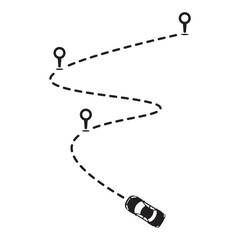 Car Travel Route Icon