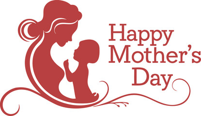 Happy Mothers Day, A heartwarming Mother's Day graphic featuring a mother and child vector
