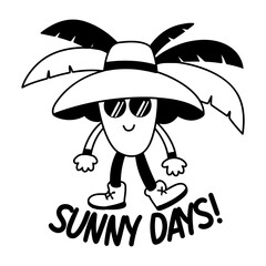 A glyph sticker of sunny days 
