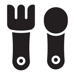 baby cutlery glyph icon