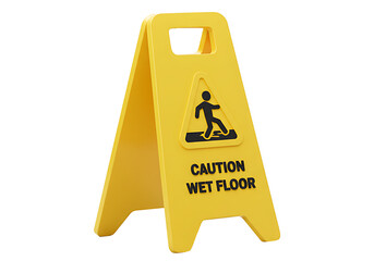 Yellow A-frame Caution Wet Floor Sign with slipping person pictogram