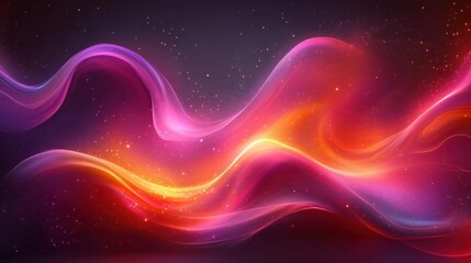 Fototapeta premium Abstract Cosmic Waves Vibrant Nebula Galaxy