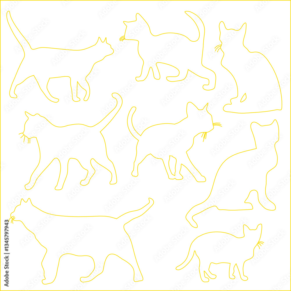 Wall mural a vector illustration of a cat is a clean, scalable digital artwork with sharp, smooth lines.