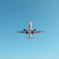 A white airplane soaring through the sky